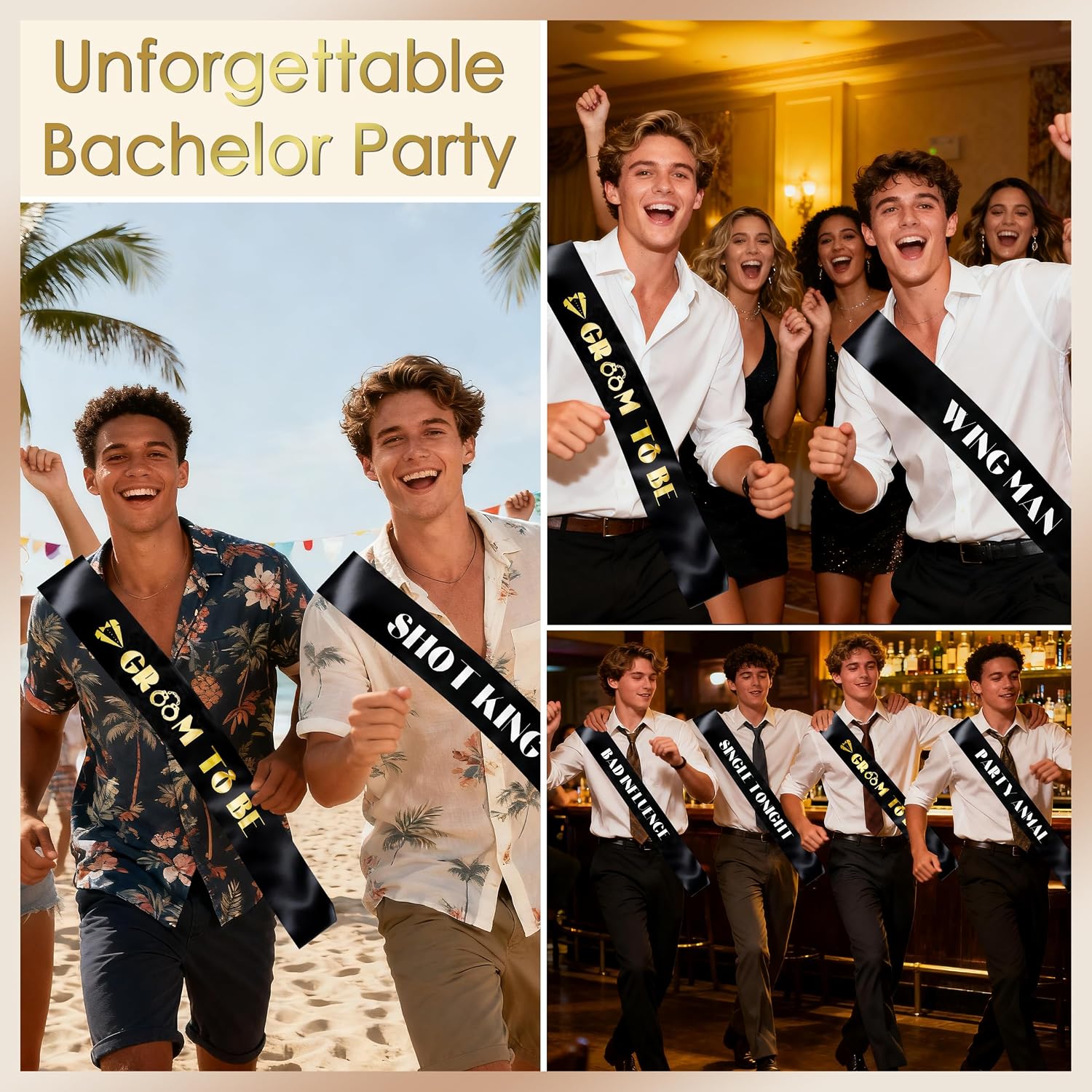7 Pack Bachelor Party Sashes- Funny Groom to Be Sash for Men Bachelor Party Accessories,Best Man,Groomsmen,Party Favors, Decorations,Supplies,Gifts