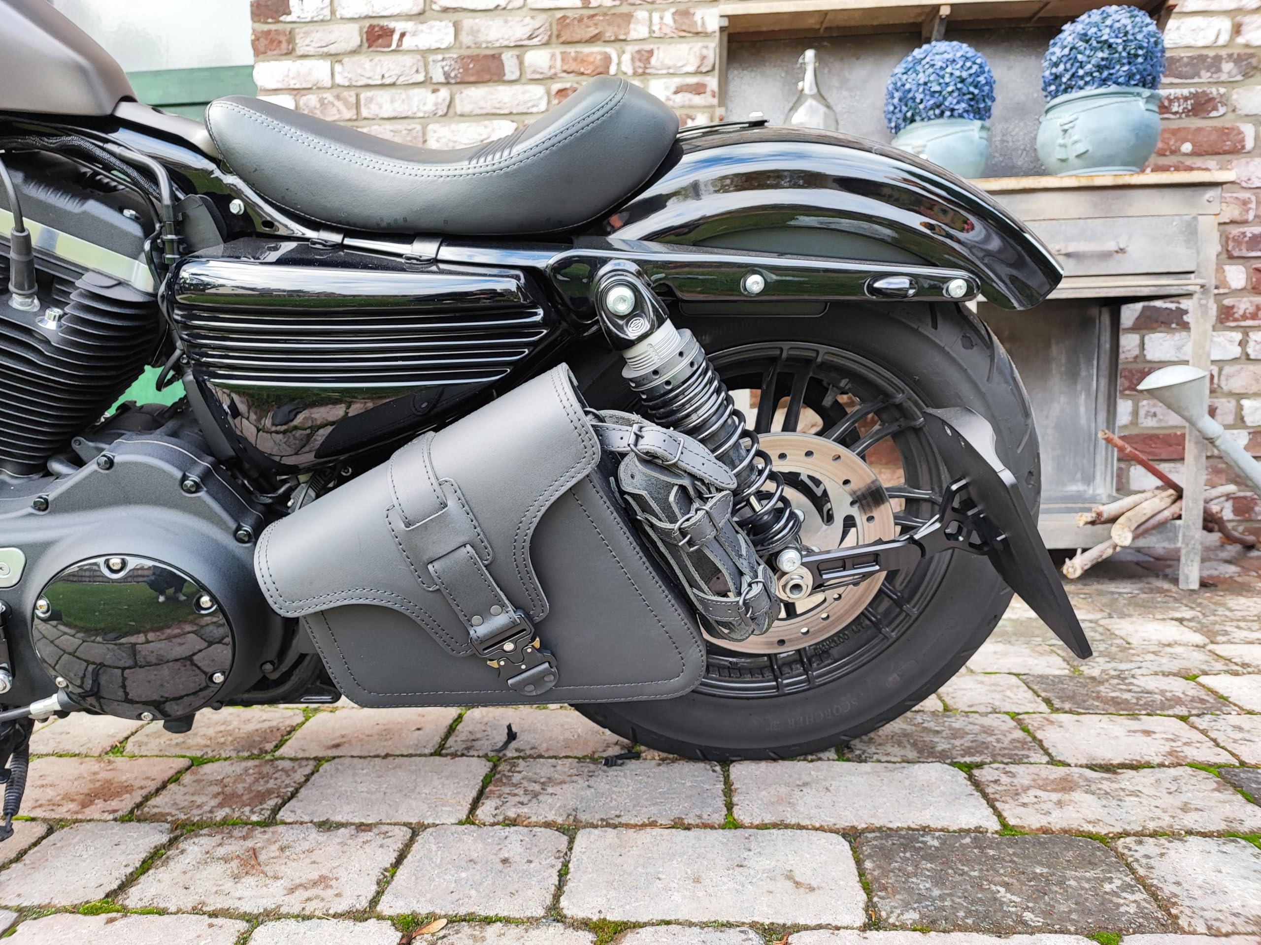 Harley Davidson Sacoche Moto Diablo Skull Pour Cuir Véritable