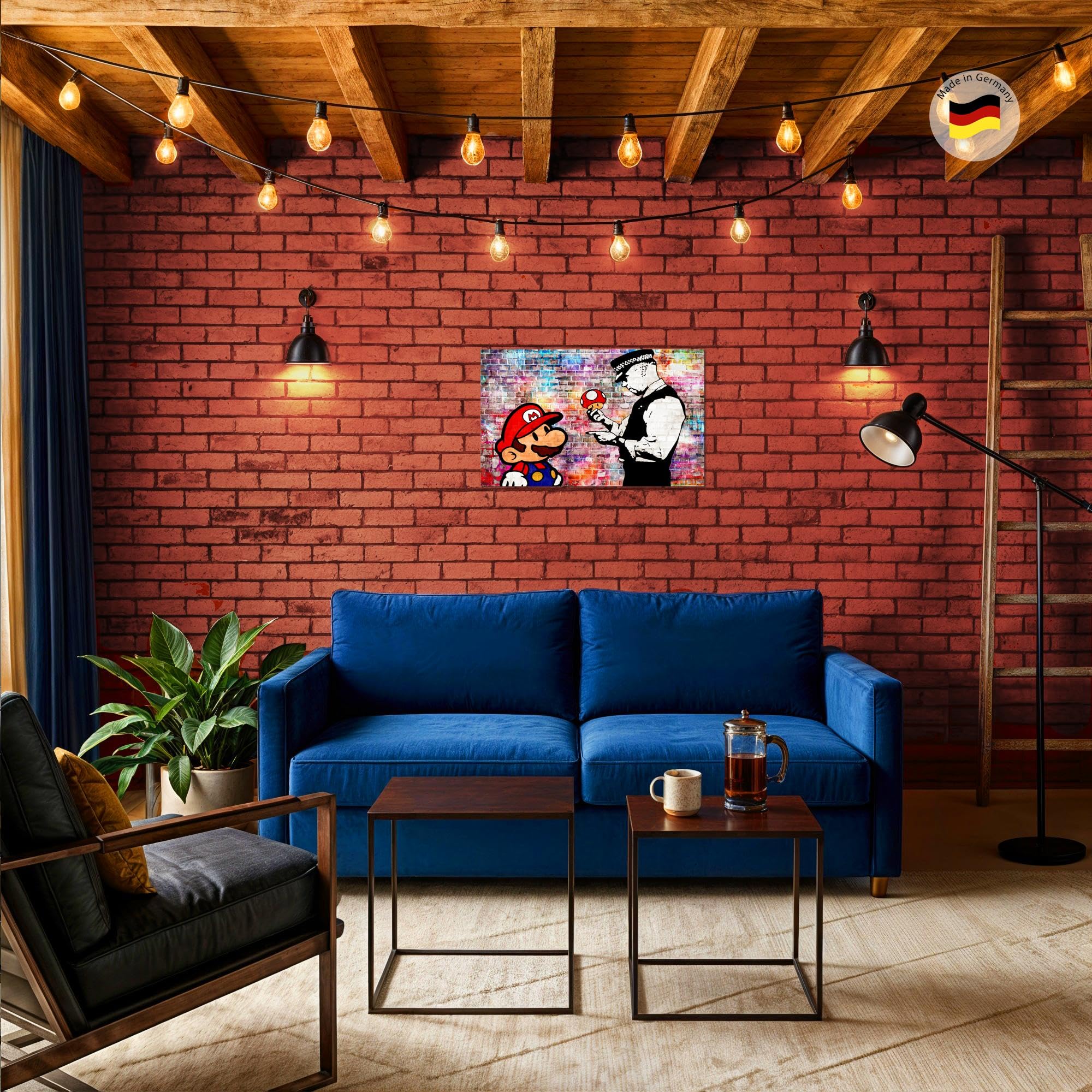 Runa Art Tableau Mario Cop Moderne Tableau Decoracion Murale - Art Urbain Gris Salle 303014c