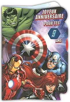 Card Age 3 To 9 Years Happy Birthday For You Years Marvel Avengers Superhero Paper Disc With Blue Envelope 12 X 17 5 Cm Amazon Co Uk Stationery Office Supplies