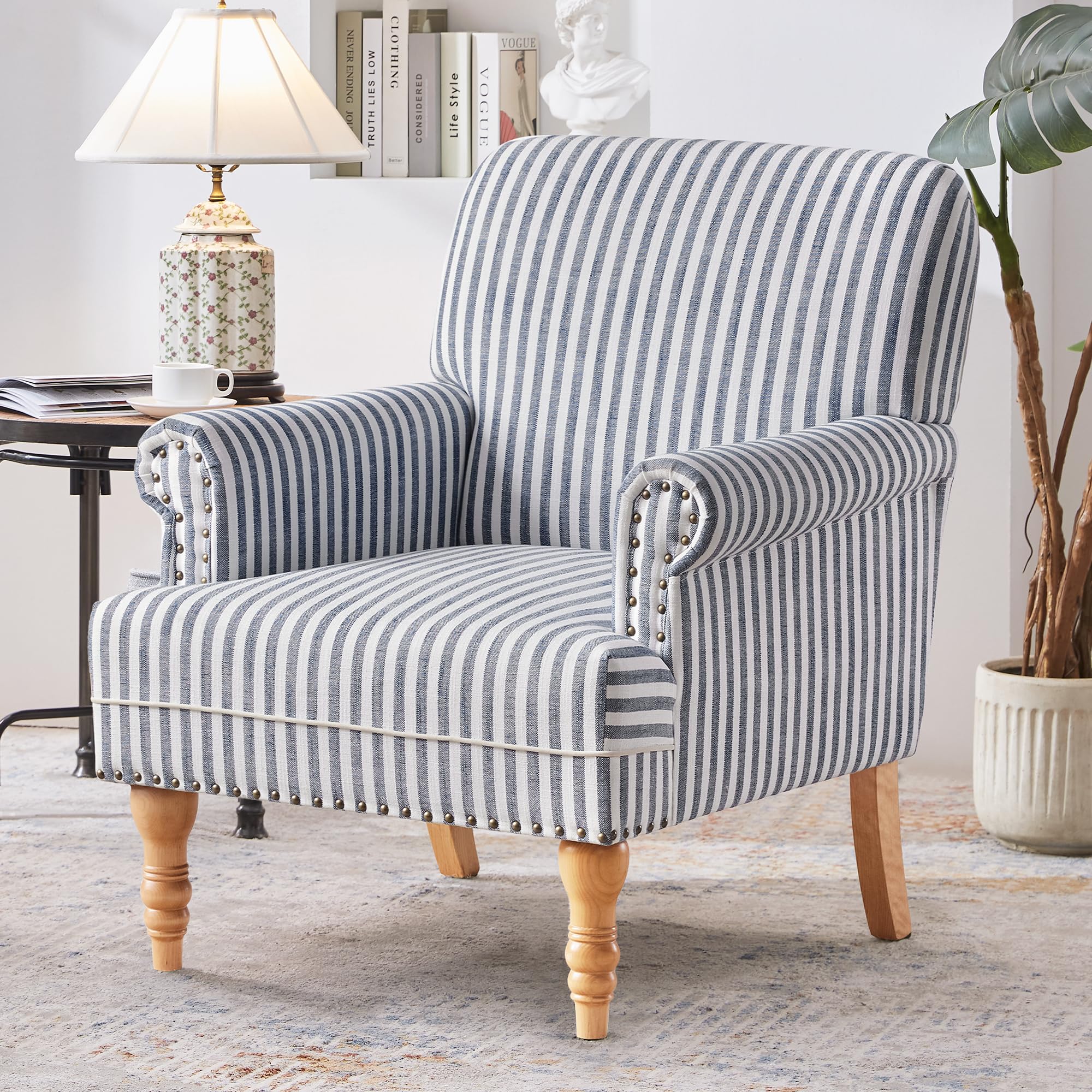 HUIMO Linen Fabric Accent Chair