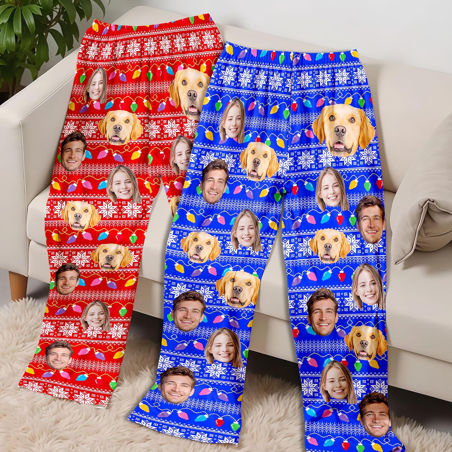Custom Pajama Pants for Women Men, Personalized 67 Name Photo PJ Family Six Seven Matching Sleep Bottoms Birthday Xmas Gifts