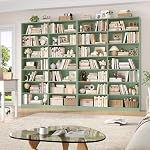 FACBOTALL 83.6" Grande bibliothèque et bibliothèque, 7-Tier Extra Large Librairie avec Double Stockage, 14 Étagères ouvertes pour le bureau à domicile, salle d'étude et de séjour, vert
