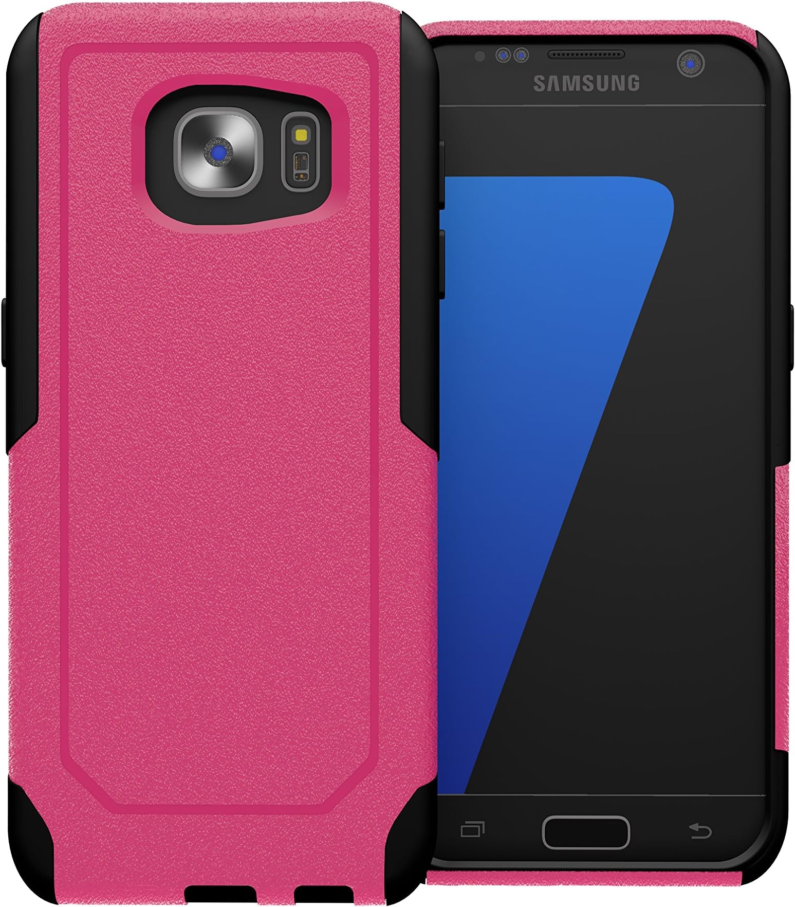 Galaxy S7 Edge Case, ToughBox® [Commute Series] [ Shockproof ] [ Slim ] [ Rugged ] [ Pink | Black ] for Samsung Galaxy S7 Edge Case [Fits OtterBox Defender & Commuter Series Clip]