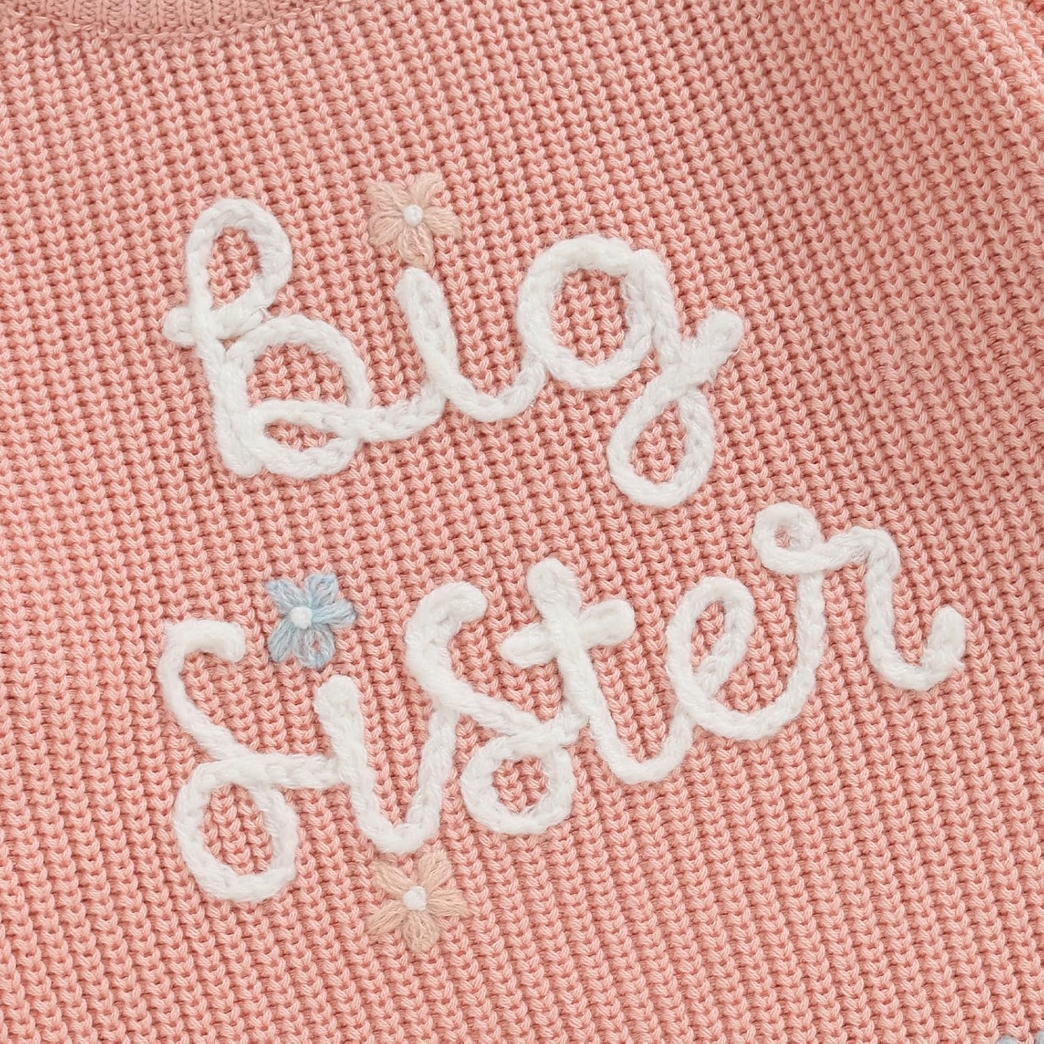 Toddler Infant Baby Girl Knit Sweater Big Sister Little Sister Matching Outfits Long Sleeve Pullover Sweatshirt - Image 6