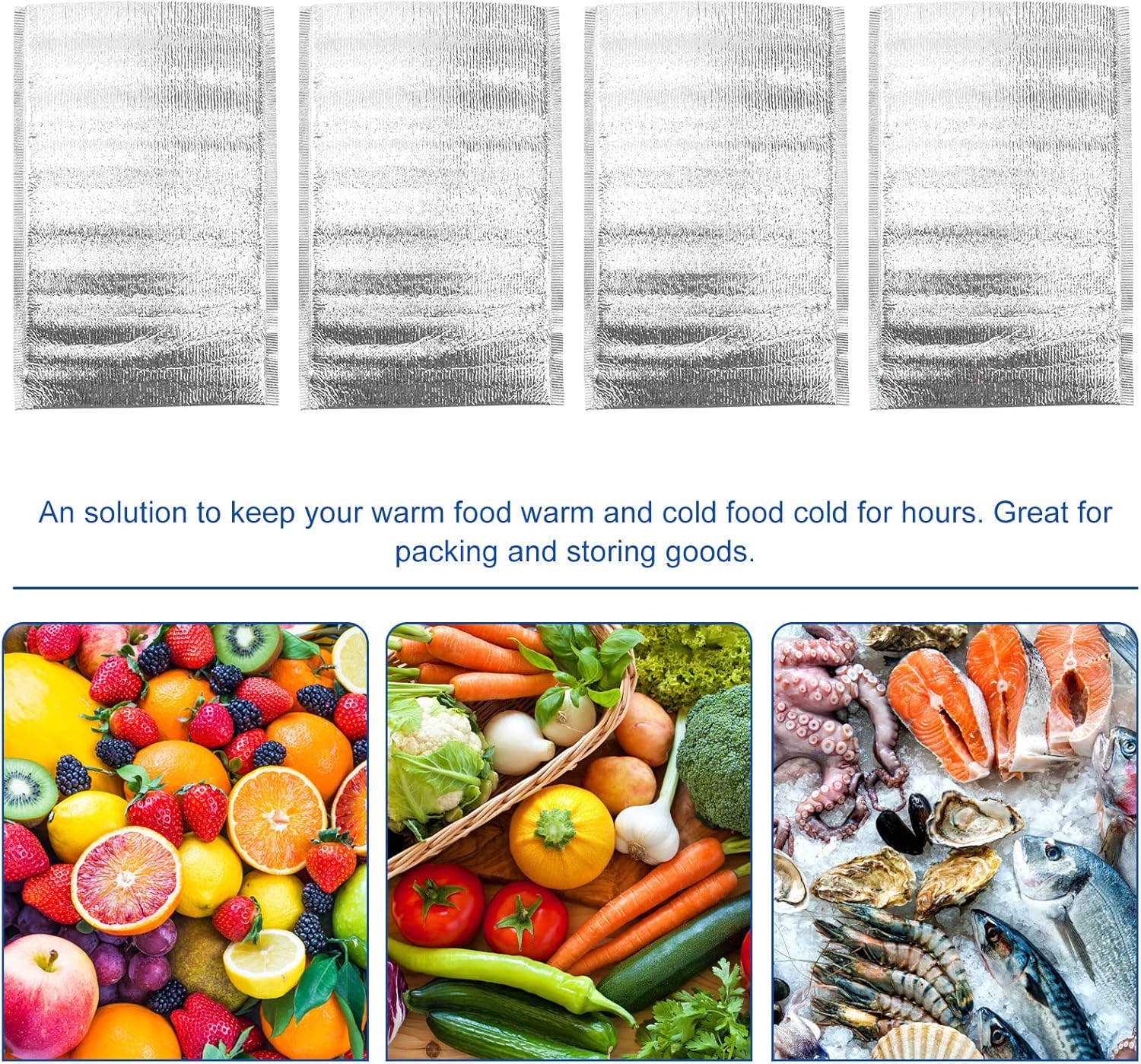 20Pack Foil Insulated Box Liners Insulated Shipping Boxes Containers Thermal Box Liners for Frozen and Hot Food, Insulation Bags Leakproof Cold Shipping Boxes for Frozen Fish, Meat 7.8x11.8 inches