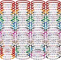 Vista 21 de LUYI Juego de 32 pulseras de joyería preppy para mujer, con cuentas de arcilla coloridas, juego de pulseras Heishi, apilables, pulseras elásticas