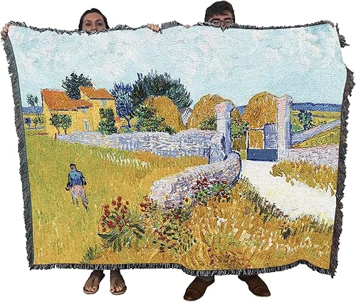 Pure Country Weavers Manta Farmhouse in Provence de Vincent Van Gogh, tapiz de regalo de bellas artes, tejida de algodón, fabricada en los Estados