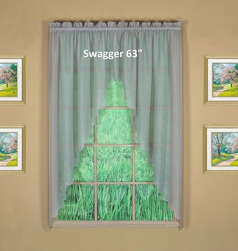 Vista 820 de Today's Curtain - Cortina Emelia de gasa original, panel de 84 pulgadas, negro, 60 pulgadas de ancho x 84 pulgadas de largo