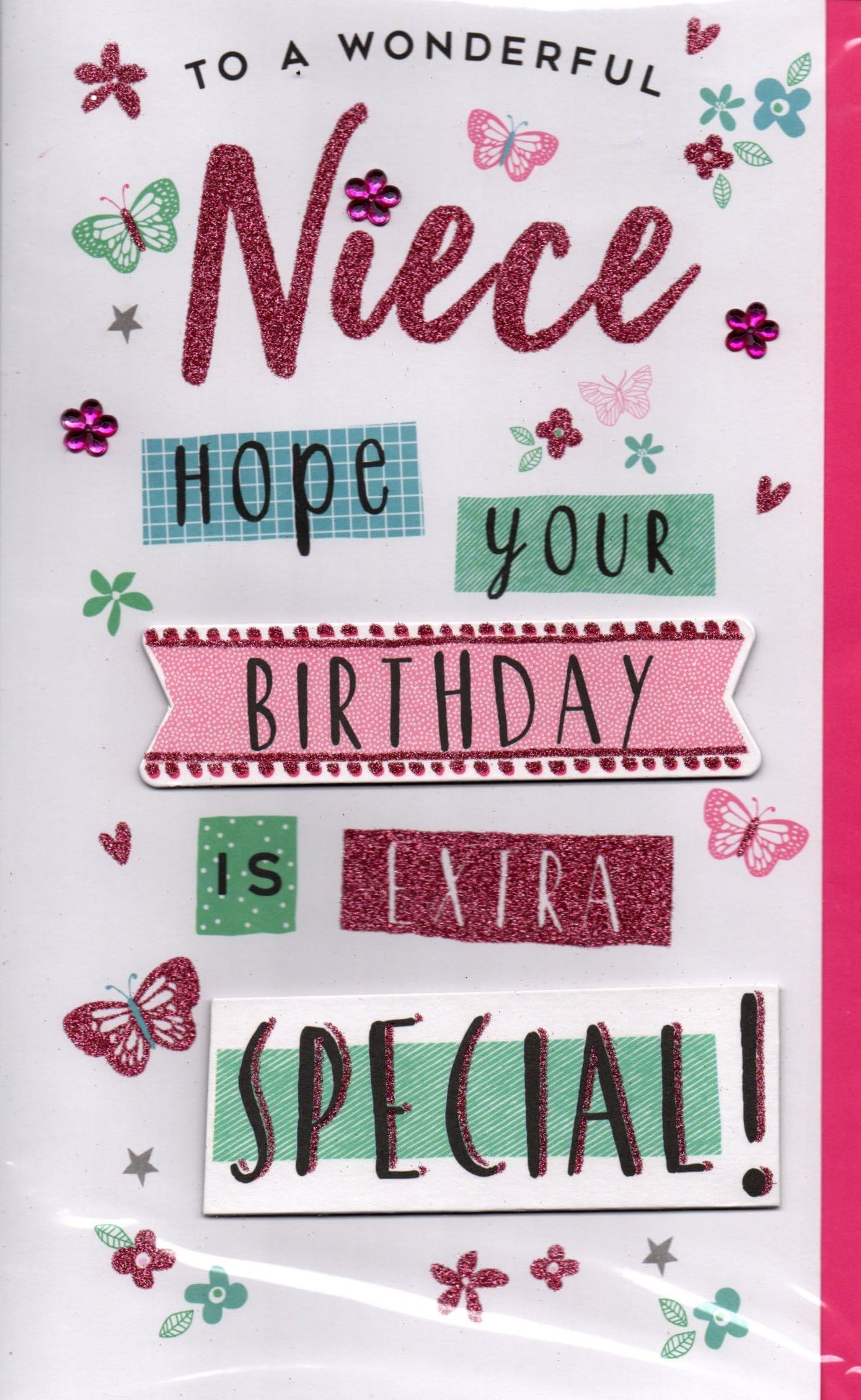 Niece Birthday Card - To A Wonderful Niece Hope your Birthday is Extra Special