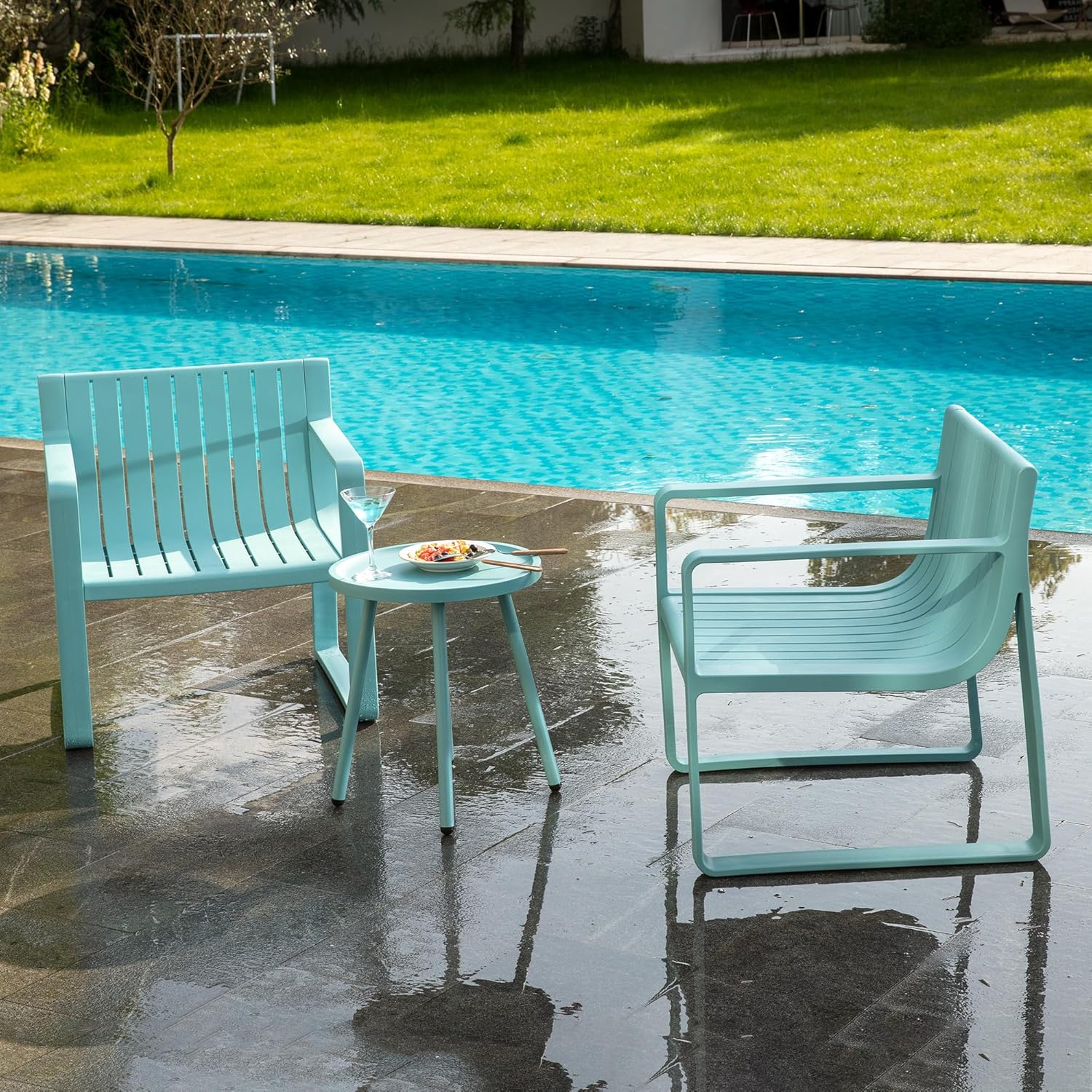 Werph Patio Furniture Set, 3 Pieces Outdoor Furniture Patio Table and Chairs Set, Patio Chairs Set of 2 Patio Conversation Sets Balcony Bistro Set Porch Furniture for Lawn Garden Poolside