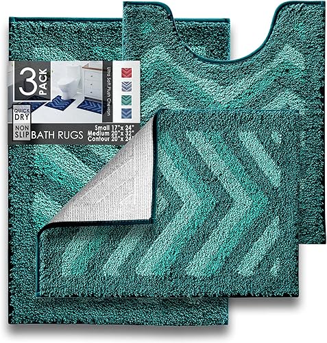 Miniatura 42 de Clara Clark - Alfombras de baño, ultra suaves y peludas - Tapetes para baño, lavables a máquina, con respaldo de goma antideslizante, 17 x 24