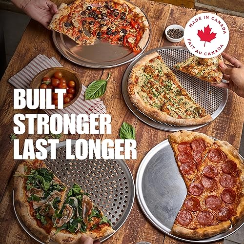 Miniatura 9 de Norjac Rejilla para hornear pizza, 15 pulgadas, 1 paquete, sin costuras, aluminio de grado restaurante. Sin prisas, sin lona.