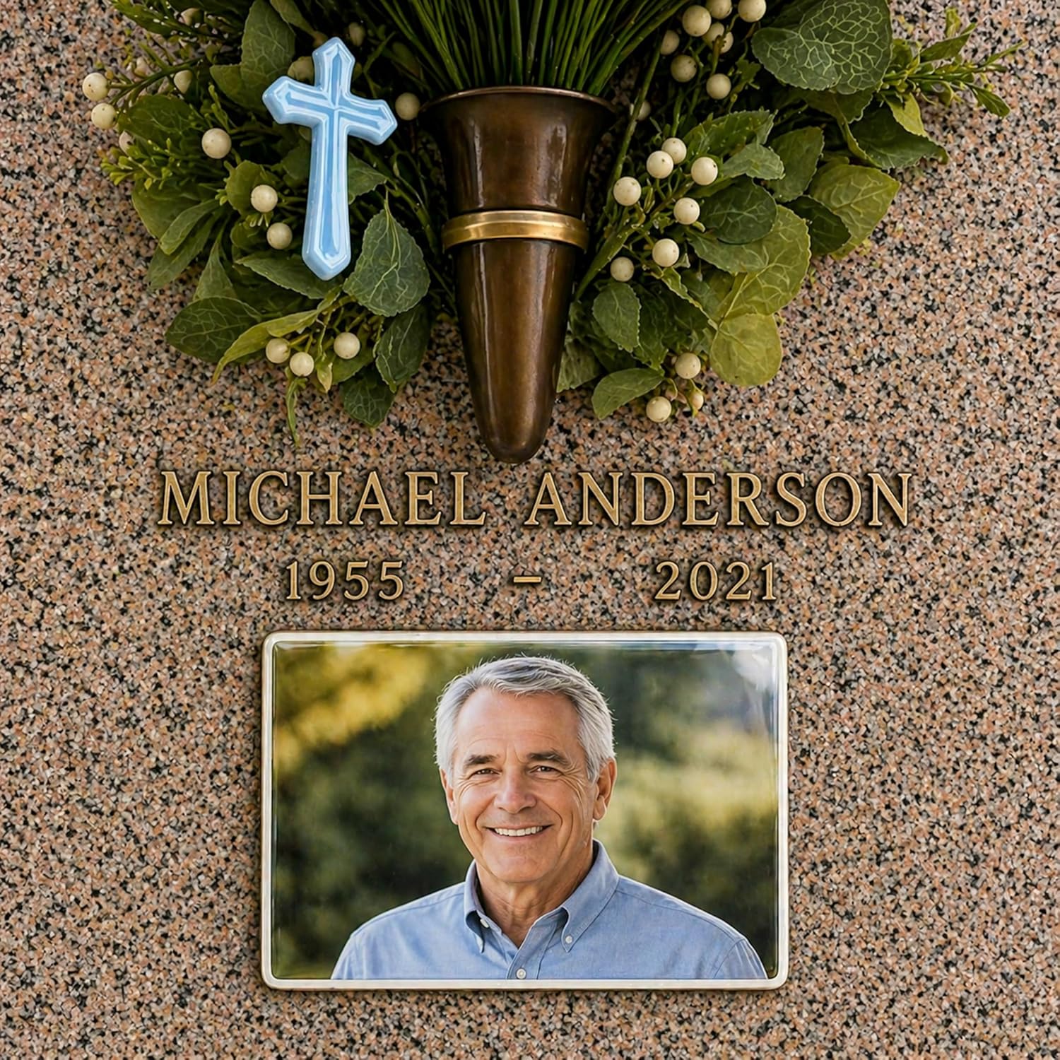 Bob's Ceramic Memorial Photo Tile - Rectangle Tile with Picture for Headstones - Photo Memorial Plaque - 100% Weatherproof - No Fading - Made in USA - 5.5"x7"