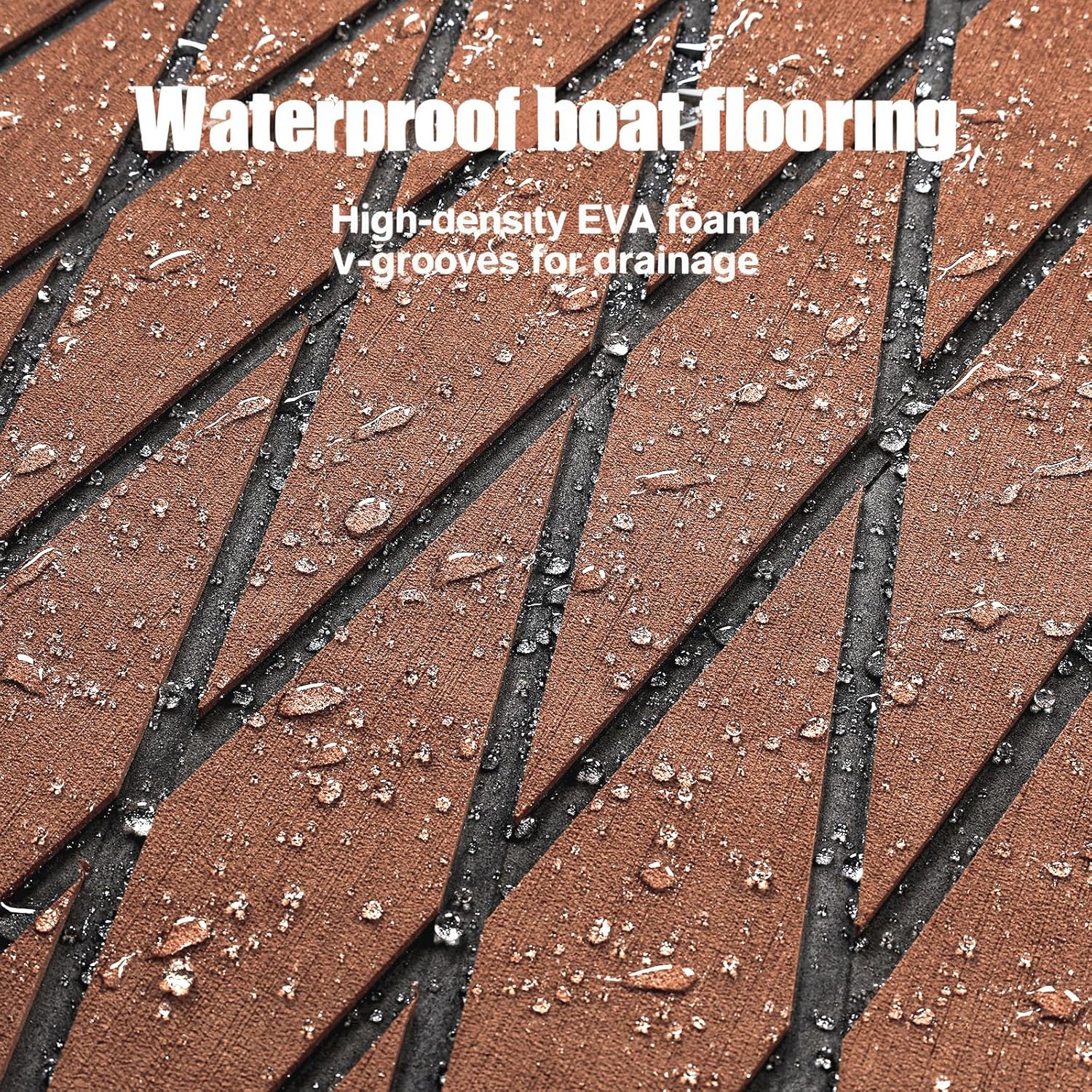 ICOOP Boat Flooring Eva Foam Decking Sheet Diamond Boat Mat Self-Adhesive Seadek Hydro Turf Sea Deck Non-Slip Marine Carpet for Pontoon Yachts Garage RV 94.5"x36"/24"/15.8", 47.2"x15.8"