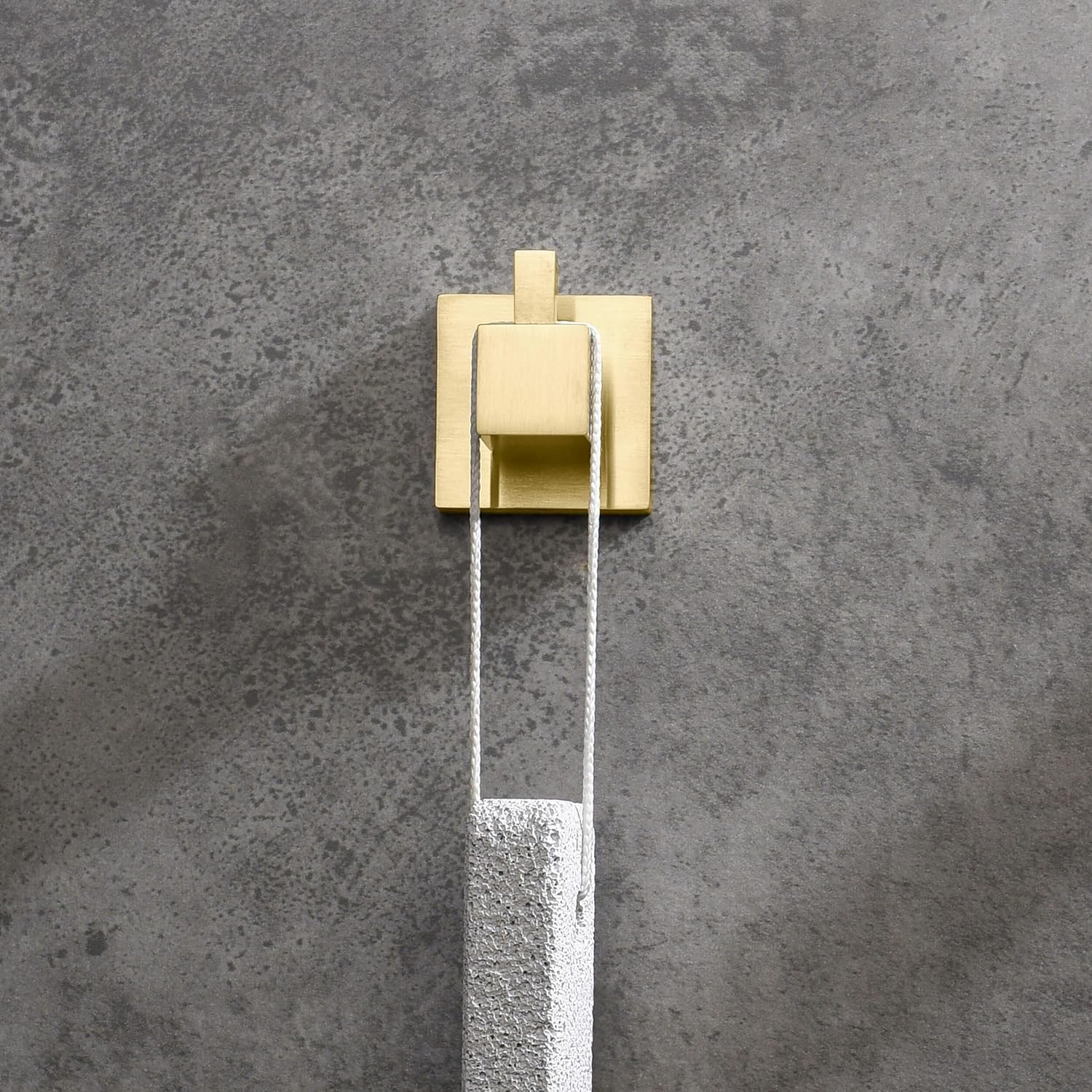 KIBI Cube Bathroom Towel and Robe Hook | 2-Inch Solid Brass Wall Mounted Hooks for Bathroom and Closet, Heavy-Duty Design, Corrosion-Resistant | Brushed Gold, KBA1501 (Pack of 2)