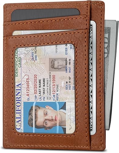 Miniatura 2 de SERMAN BRANDS RFID Blocking Slim Minimalist Mens Front Pocket Wallet. Thin Card Holder. Full Grain Leather Wallets for Men