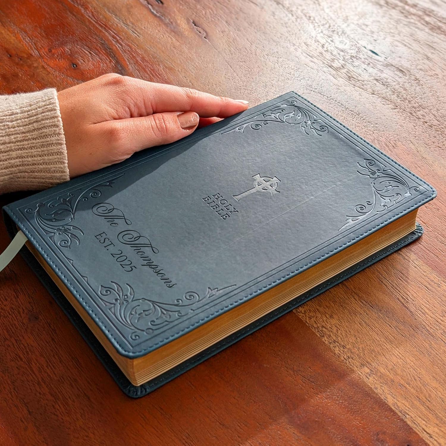 SacredBound Personalized Catholic Bible – NRSV Catholic Edition Teal LeatherSoft | Engraved Name, Complete 73-Book Bible, Gift for Baptism, Confirmation, RCIA (Family Name)