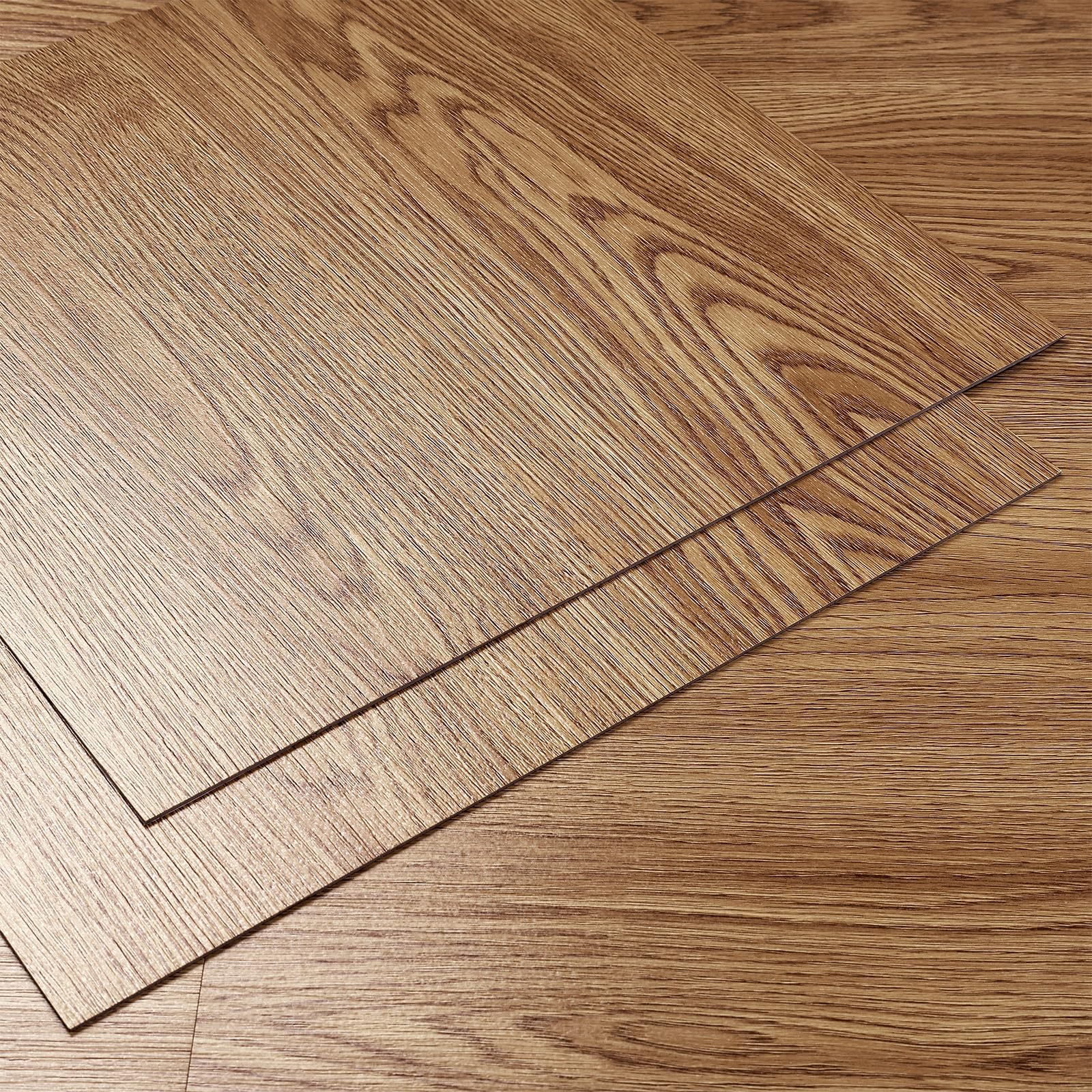 Stickyart 36 Pezzi Pavimento in PVC Effetto Legno Marrone Impermeabili 30cm X 30cm Pavimento PVC Adesivo Camera da Letto Parquet Adesivo per Bagno Rivestimento Autoadesivo per Pavimenti Cucina