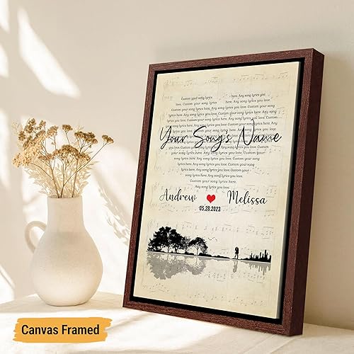 Vista 129 de VICILO Póster musical personalizado con letras de canciones, decoración sentimental perfecta, regalo de San Valentín para él, regalos de novio