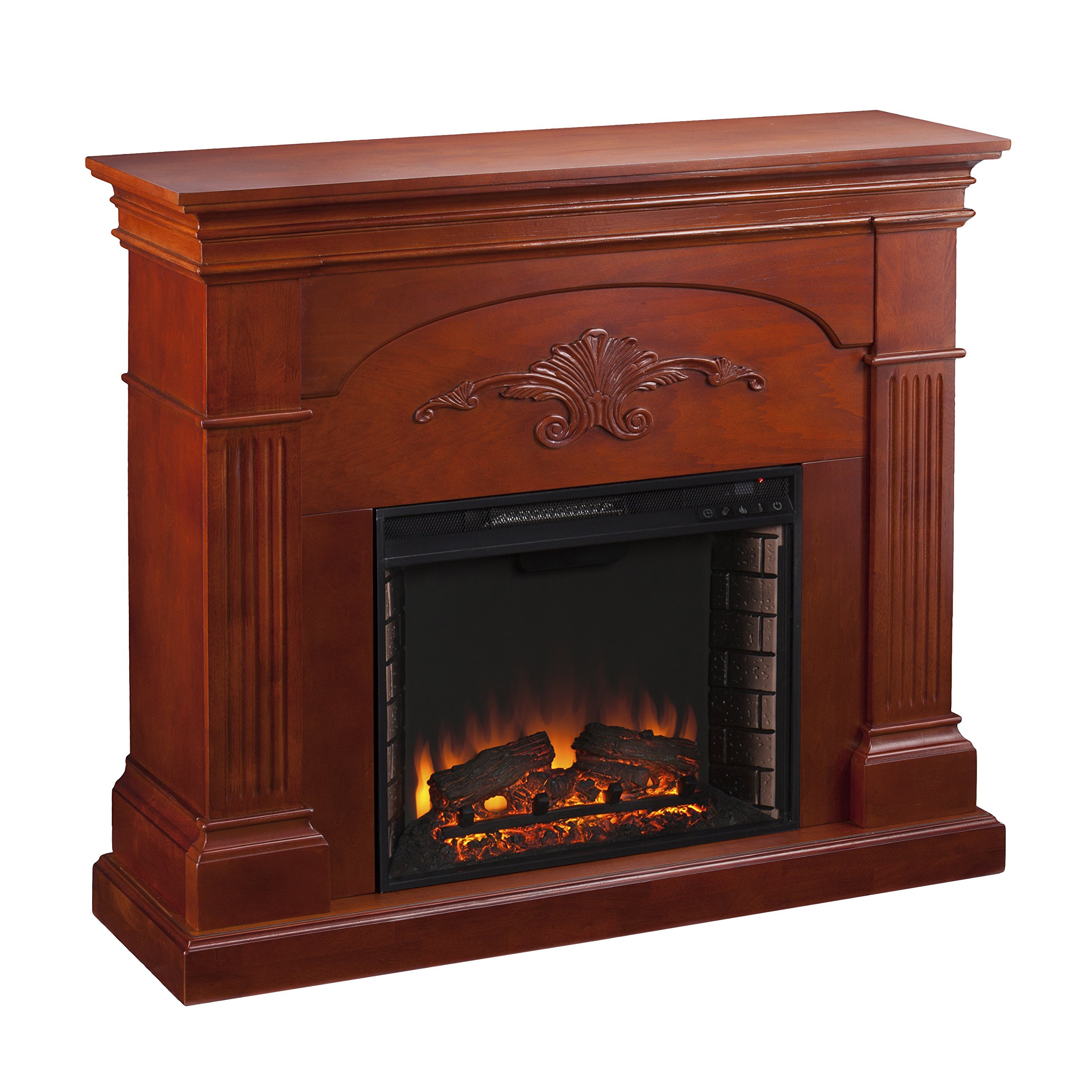 SEI Furniture Sicilian Harvest Electric Fireplace in Mahogany