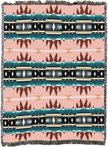 Miniatura 4 de Pure Country Weavers Cimarron - Manta de ágata  Inspirada en los nativos americanos del suroeste  Tapiz de regalo tejido de algodón  Fabricado en