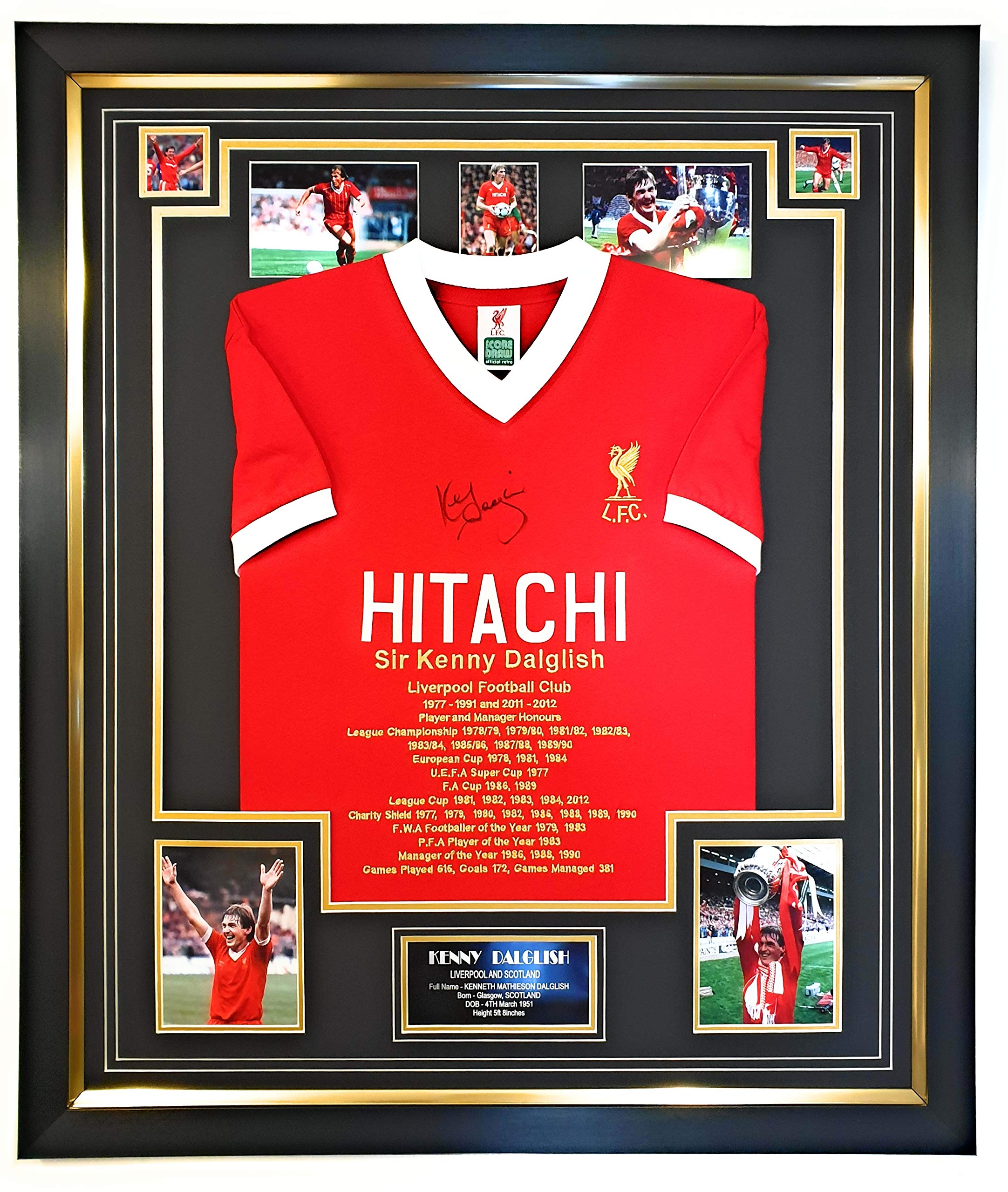 www.SignedMemorabiliaShop.co.uk Signed Kenny Dalglish Signed Shirt * AFTAL DEALER Certificate *