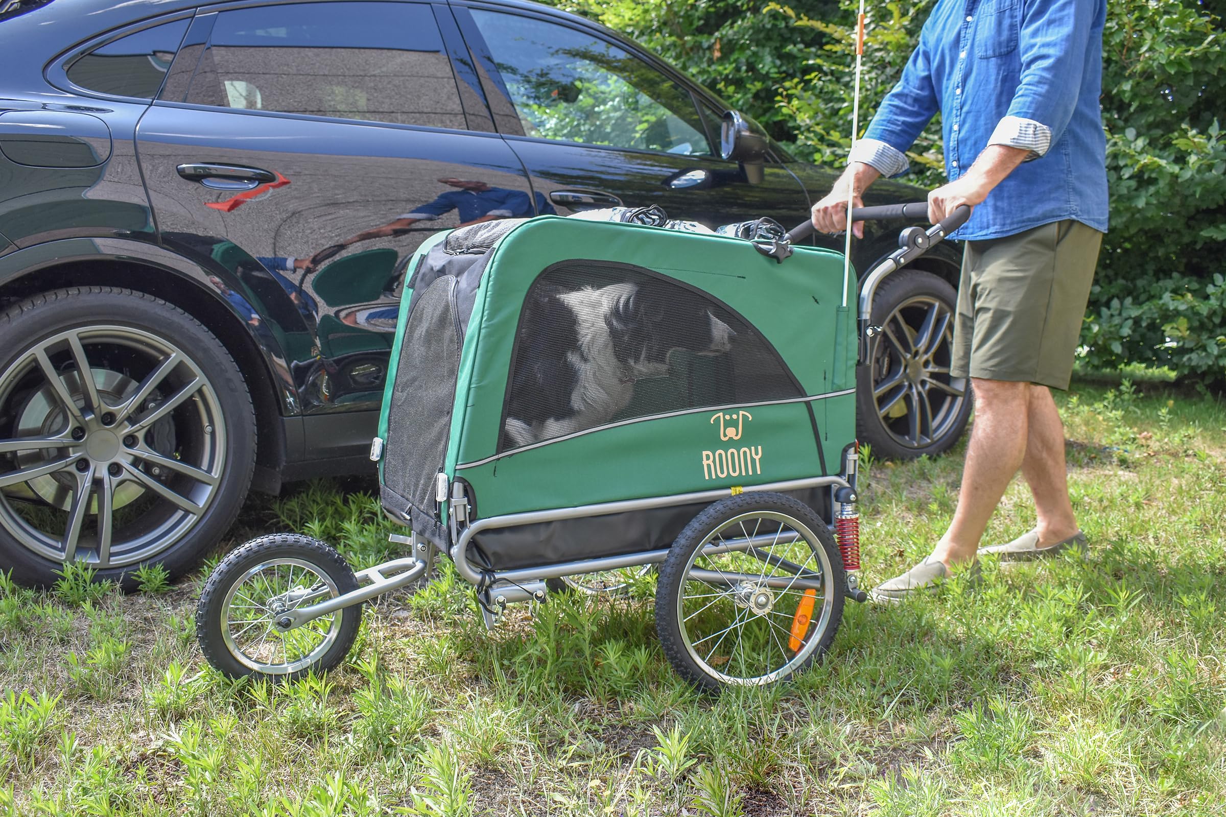 Remorque à vélo 2en1 pour Chien XL avec Suspension