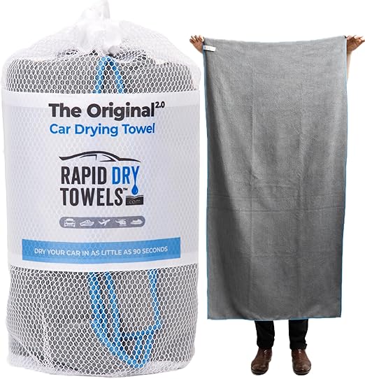 Rapid Dry Towels - Original 2.0 Car Drying Towel (59x30in/150x75cm) – Ultra Absorbent Microfiber – Dries Entire Vehicle in One Pass – No Wringing Needed – 2,500+ Reviews – Trusted by Pros