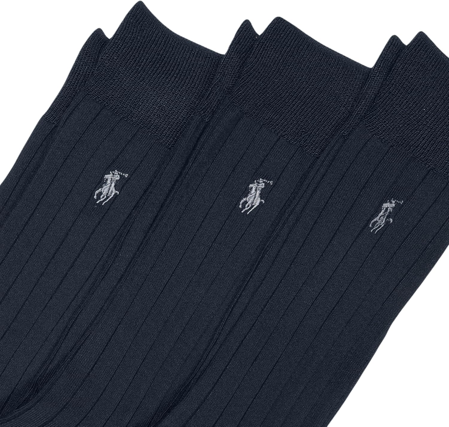 Polo Ralph Lauren Men's Super Soft Ribbed Dress Crew Socks (3-Pack)