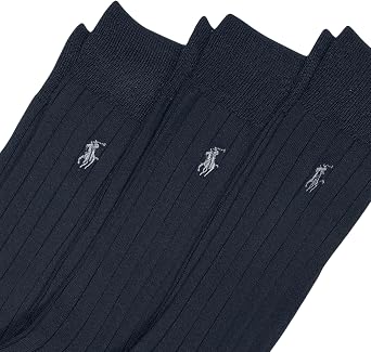 Polo Ralph Lauren Men's Super Soft Ribbed Dress Crew Socks (3-Pack)
