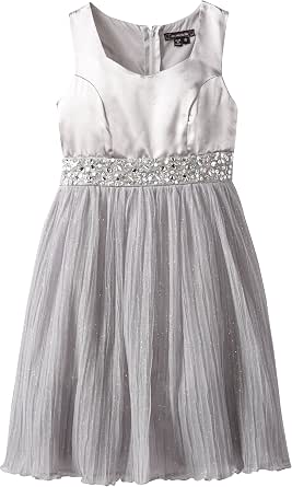 My Michelle Girls 7-16 Jewel Bandage Pleat Illusion Dress main image 1