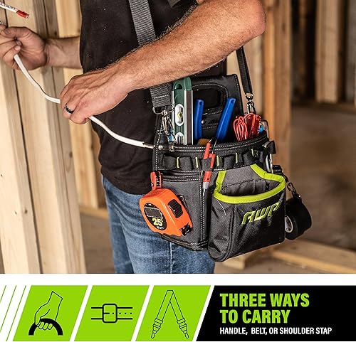 Miniatura 5 de Bolsa de herramientas AWP, bolsa de herramientas para electricista, organizador multibolsillo profesional premium