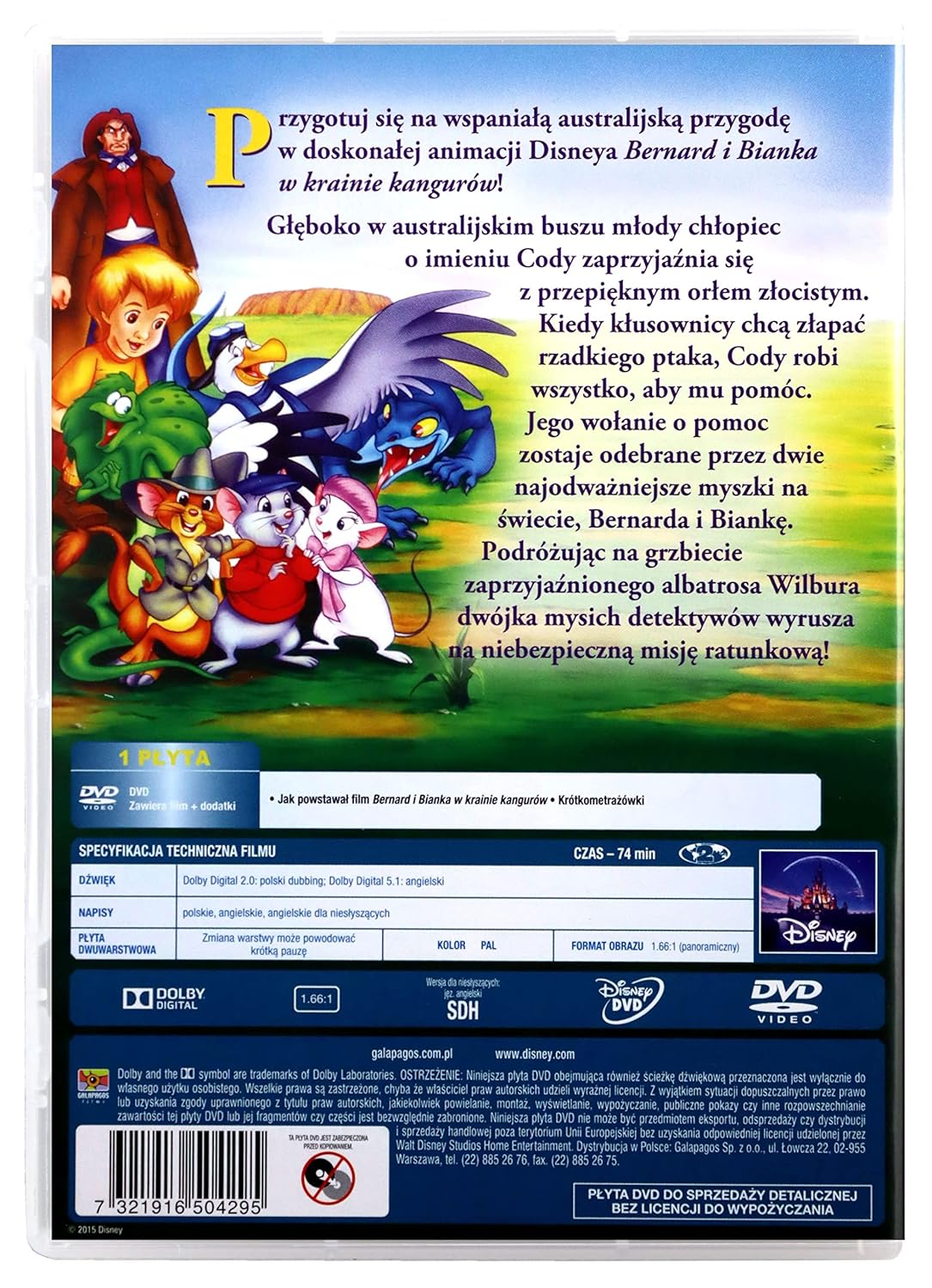 Bernard i Bianka w krainie kangurów (Disney Zaczarowana Kolekcja) [DVD] (No English version)