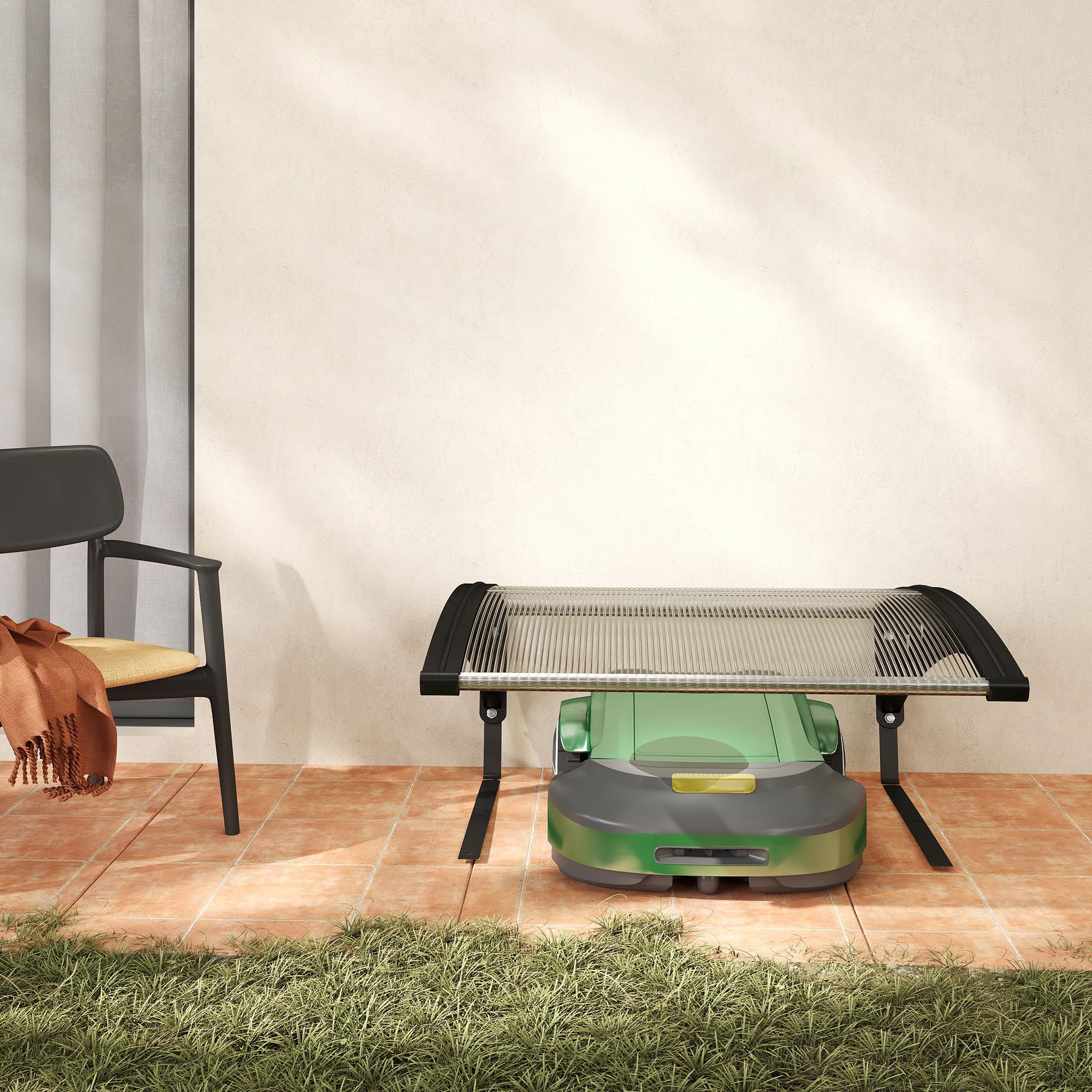 AUFUN Zadaszenie dla robota koszącego i kosiarki, ochrona przed promieniowaniem UV, 103 x 77 x 45,5 cm