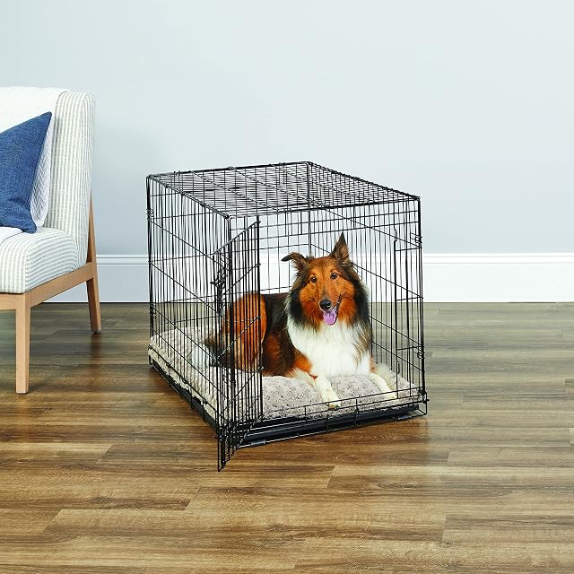 Foto 2 de 7 de New World - Jaula plegable de metal para perros de 91 cm, seguridad mejorada, incluye bandeja antifugas…