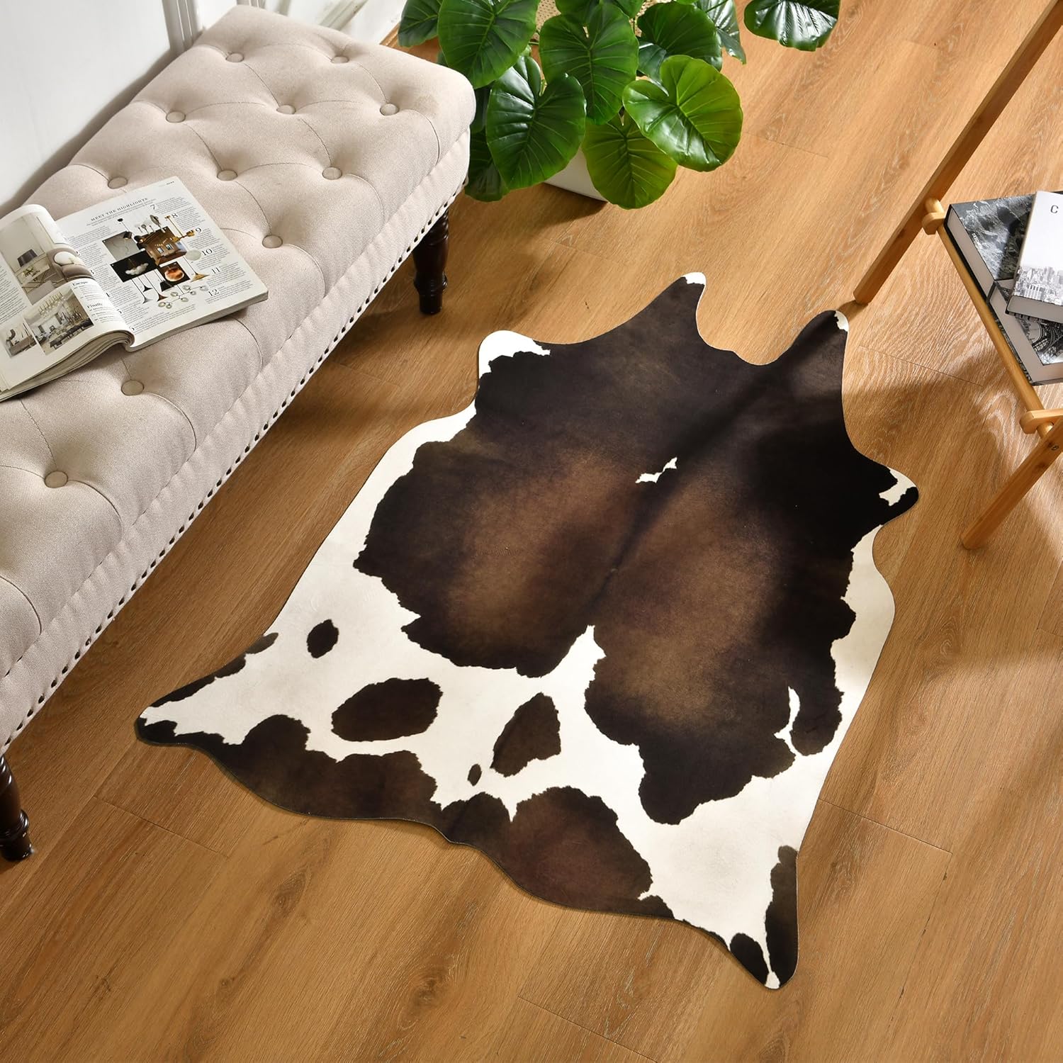 Premium Cowhide Rug 3 x 4 Feet,Western Decor Faux Cowhide,Thickened Cow Print,Cow Rug for Bedroom Living Room Home Office Decor