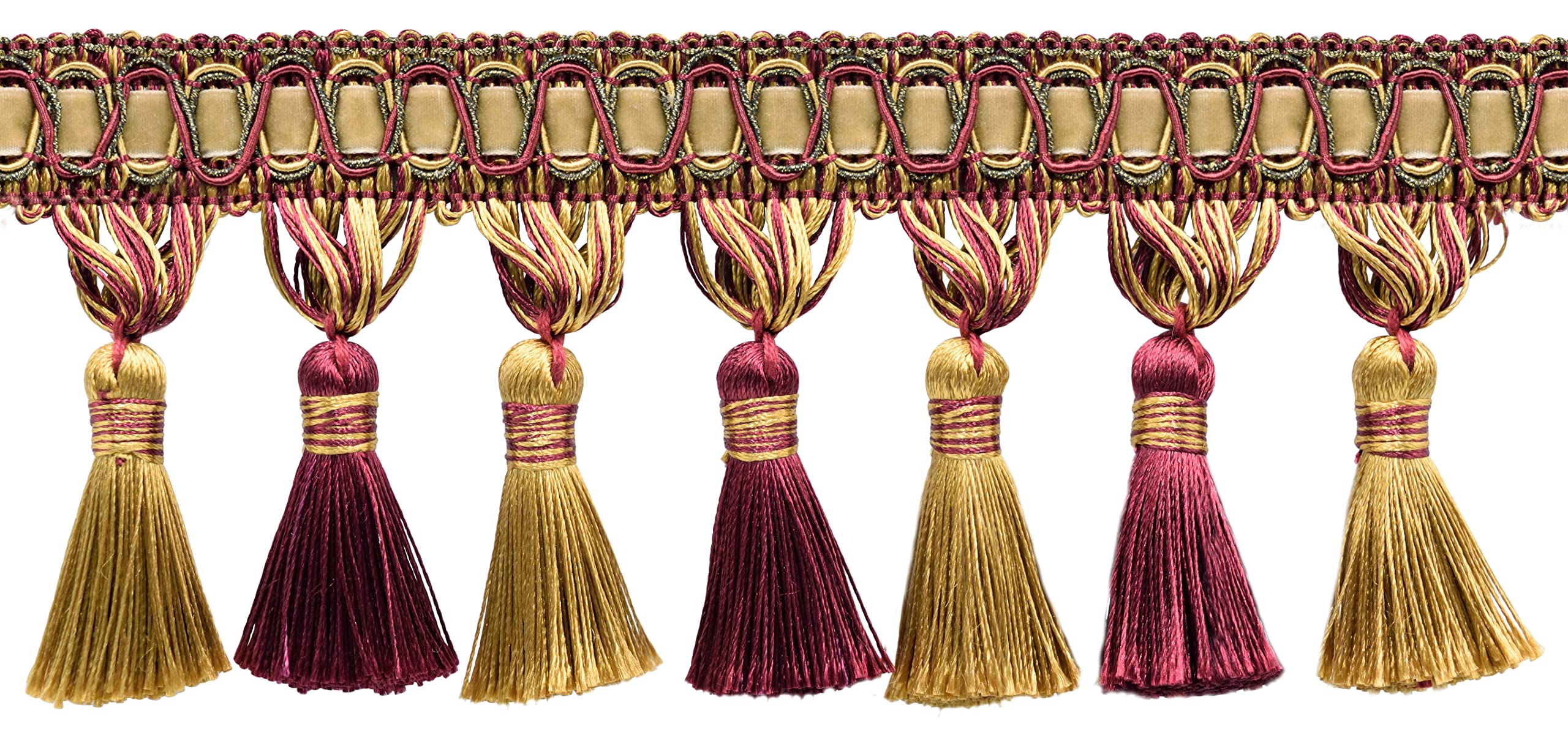 Cordoncino Decorativo DecoPro Noblesse, 9,1 Metri, Colore Oro E Bordeaux, Diametro 6 Mm. Perfetto Per Sartoria E Hobbistica.