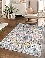 Vista 97 de Vintage Bohemian Entry Rug, 2x3 Small Entryway Rug Boho Kitchen Rugs Non-Slip Washable Indoor Door Mat, Distressed Floral Soft Accent Throw Rugs for