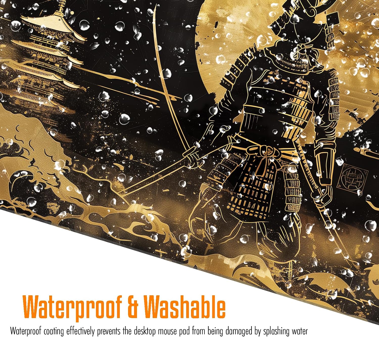 VNDL Large Japanese Black and Gold Gaming Mouse Pad, Sea Waves, Premium Non-Slip Anime Desk Pad for Office, Extended XL XXL Mouse Mat and Laptop Pad, Waterproof and Stiched Edges 31.5 x 15.7 in (gs1) 7 91Dt5j05OSL. AC SL1500