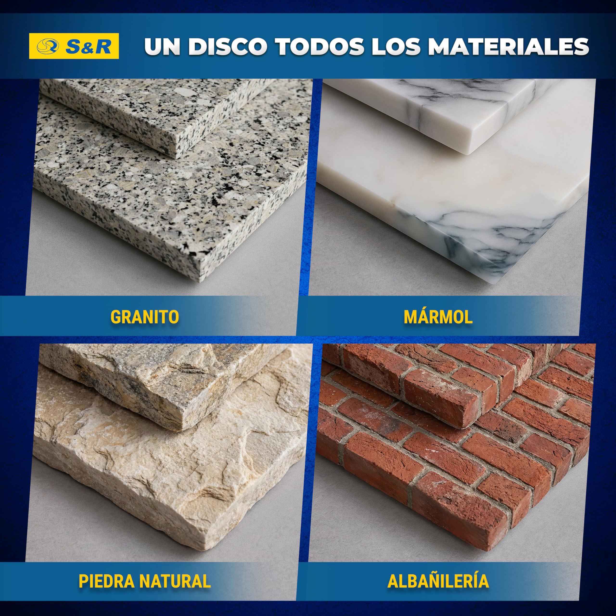 S&R Disco diamante 350 Disco Tronzador Diamante 350 mm para Cerámica Granito Piedra Mármol Mampostería. Calidad Industrial