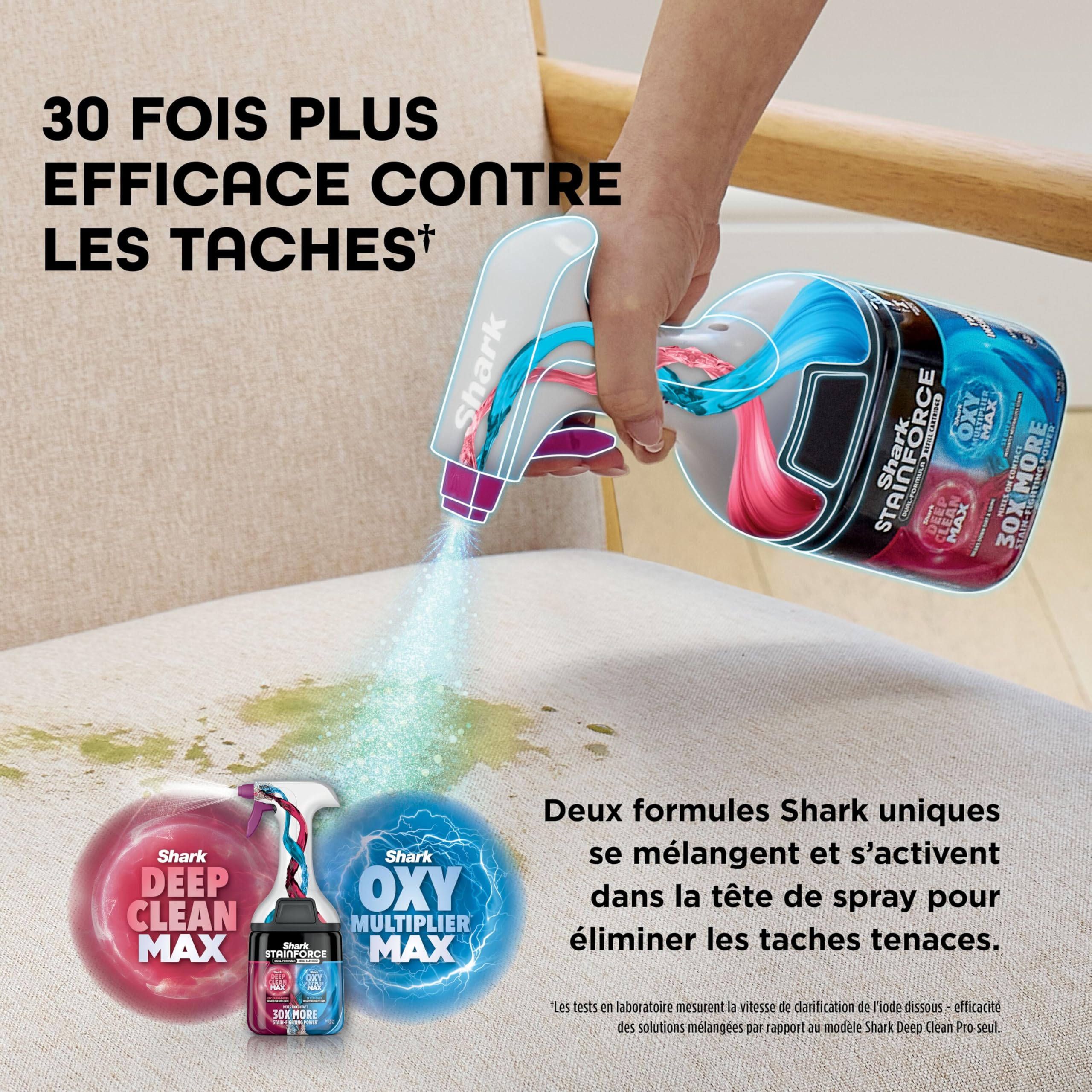 Shark StainForce – Recharge détachante de solution à double formule, lot de 2, pour lutter contre les taches tenaces et éliminer instantanément les odeurs, 2 x 500 ml, XSKBDHXCM500EU