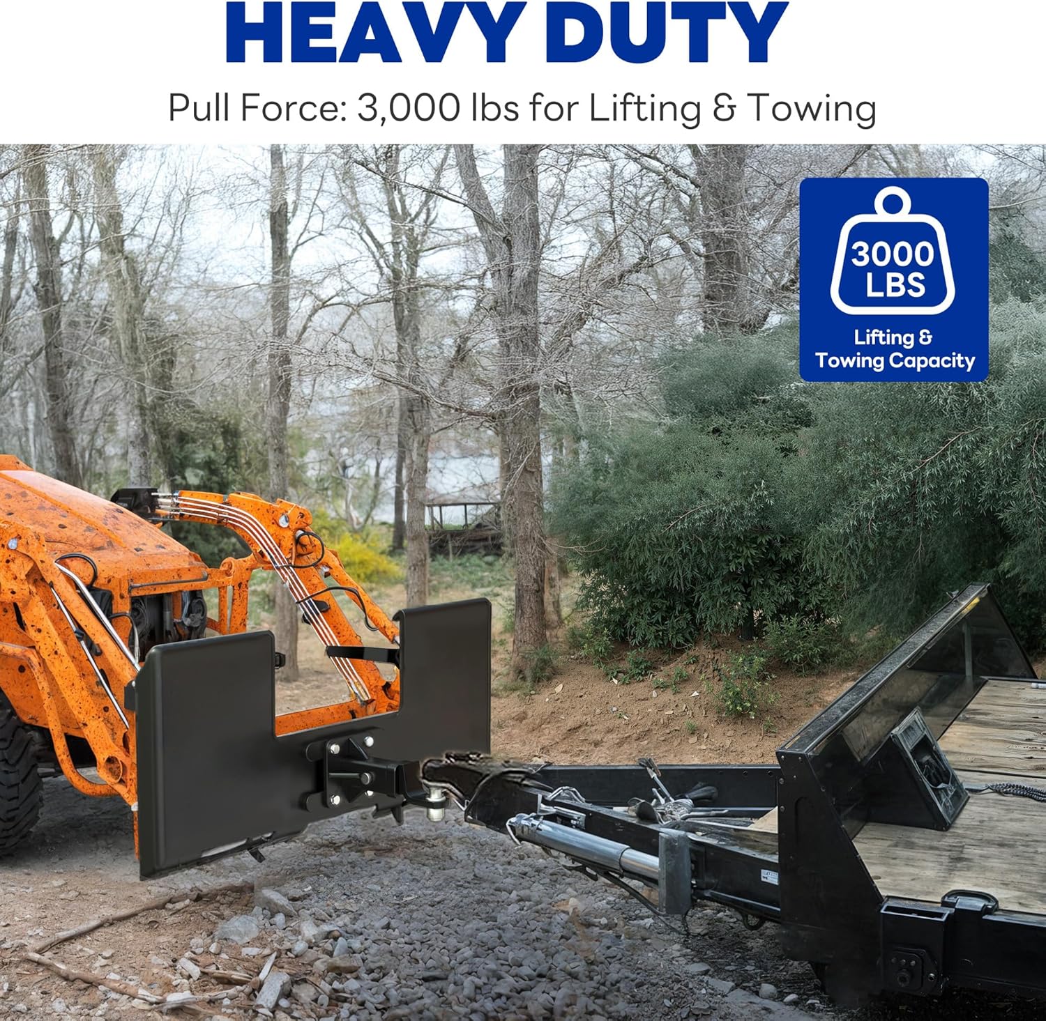 3/8" Skid Steer Mount Plate with 2" Removable Trailer Hitch Receiver, Thick Skid Steer Plate Attachment, Universal Quick Attach Plate Fits Kubota Bobcat Skid Steers Tractors, Black