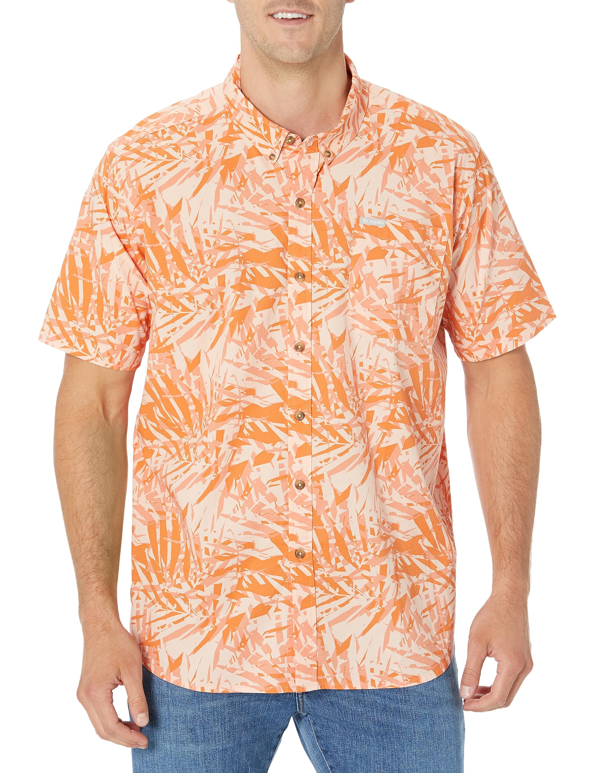 Columbia Camisa de Manga Corta Estampada Rapid Rivers Camiseta para Senderismo Hombre