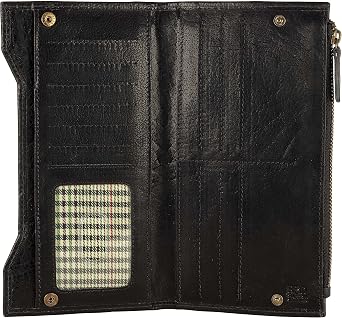 Genuine Leather RFID Blocking Long Wallet Vintage Bifold for Men