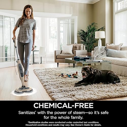 Vista 6 de Shark S7001 Trapea, Friega y Desinfecta al Mismo Tiempo, Diseñada para Pisos Duros, con 4 Almohadillas Lavables Suaves de Agarre de Suciedad, 3