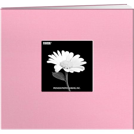 Pioneer 8 Inch by 8 Inch Postbound Frame Cover Memory Book, Dreamy Pink