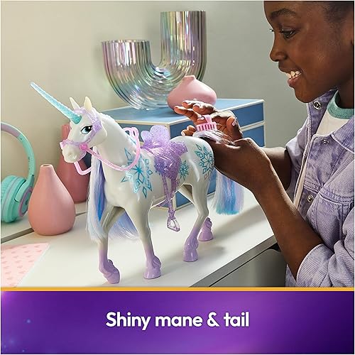 Miniatura 4 de Unicorn Academy, Glaciar Power of Friendship con silla y brida translúcidas, 11 pulgadas, muñecas y juguetes de unicornio para niñas de 4 años en