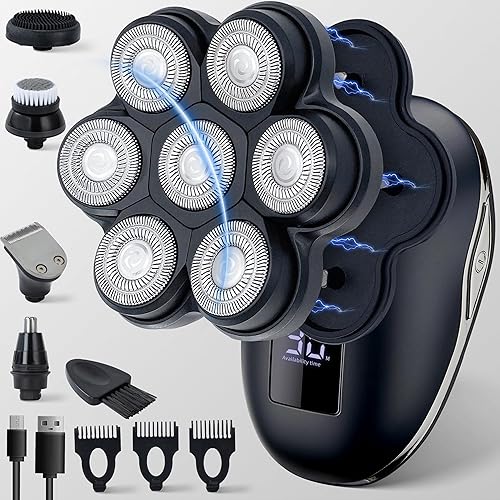 Miniatura 9 de Afeitadoras magnéticas de cabeza 2025 para hombres calvos, maquinilla de afeitar eléctrica para hombres, afeitado para hombre con recortadora de