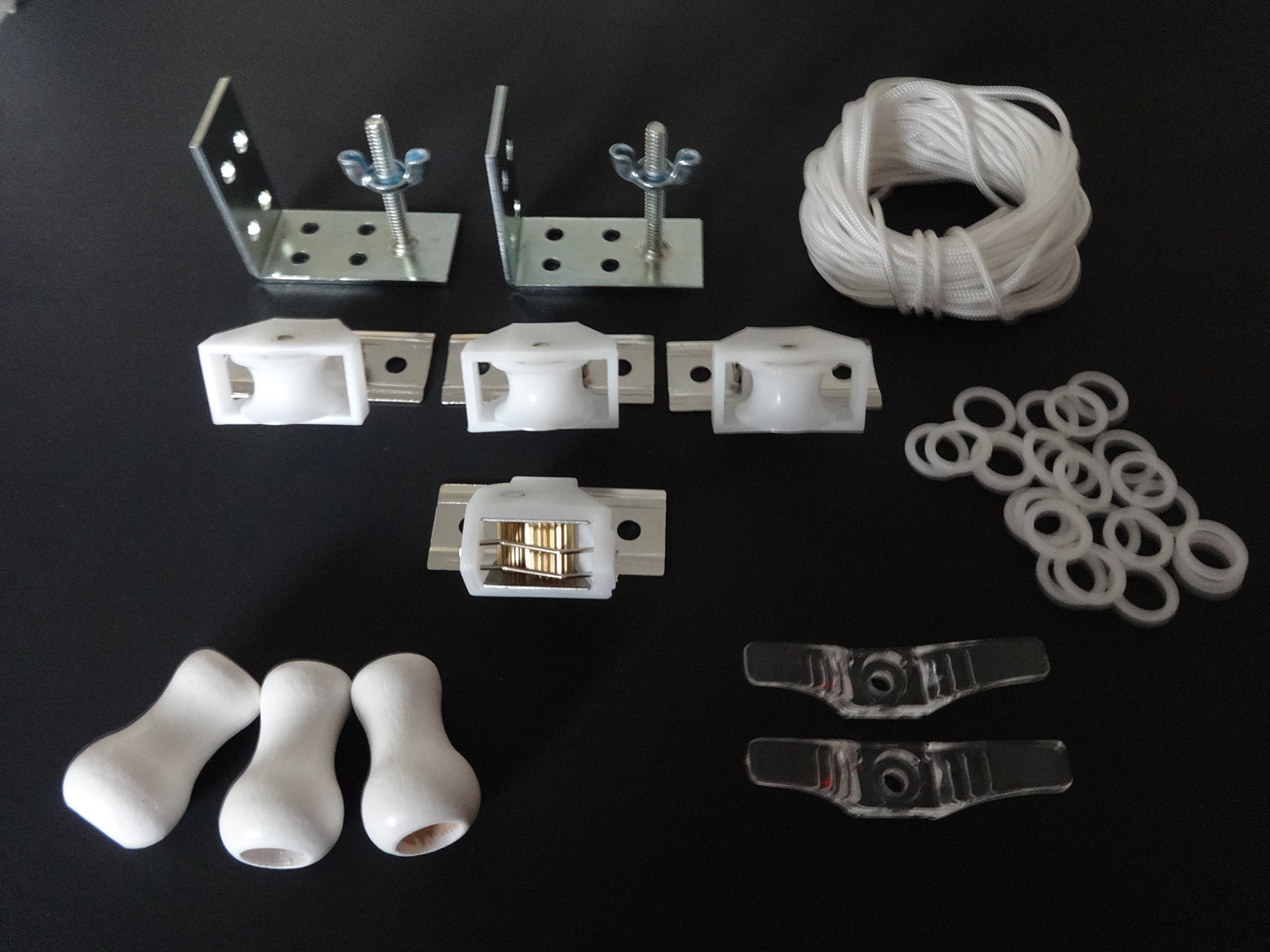 Buy AllinOne Roman Shade Hardware KIT, in White (Cord Lock, Pulleys